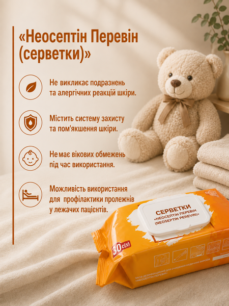 Средство дезинфицирующее &laquo;Неосептин Перевин (салфетки)&raquo;, 120 шт универсальные УТ000007701 фото