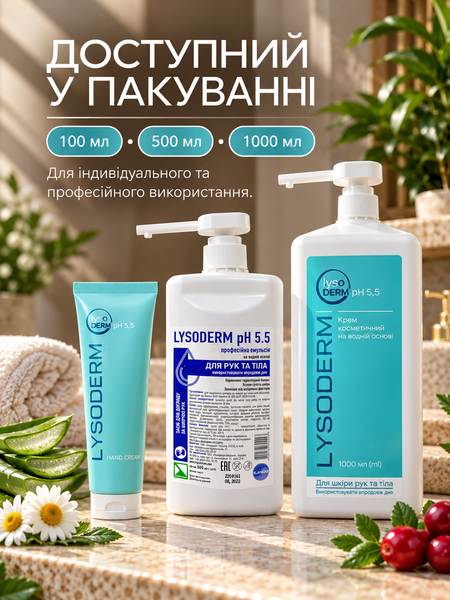 Крем косметичний для шкіри рук та тіла &laquo;Лізодерм рН 5,5 (Lysoderm pН 5,5)&raquo;, 500 мл УТ000000189 фото