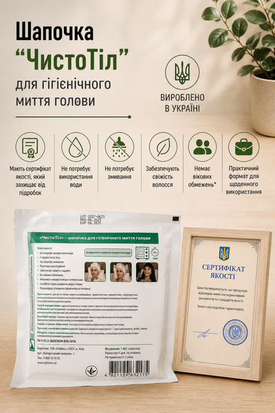 Шапочка "ЧистоТел" для гигиенического мытья головы УТ000001944 фото