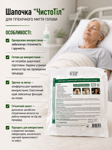 Шапочка "ЧистоТел" для гигиенического мытья головы УТ000001944 фото