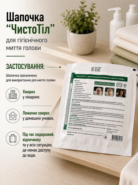 Шапочка "ЧистоТел" для гигиенического мытья головы УТ000001944 фото